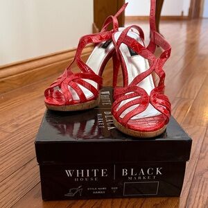 White House Black Market Glossy Red Heels